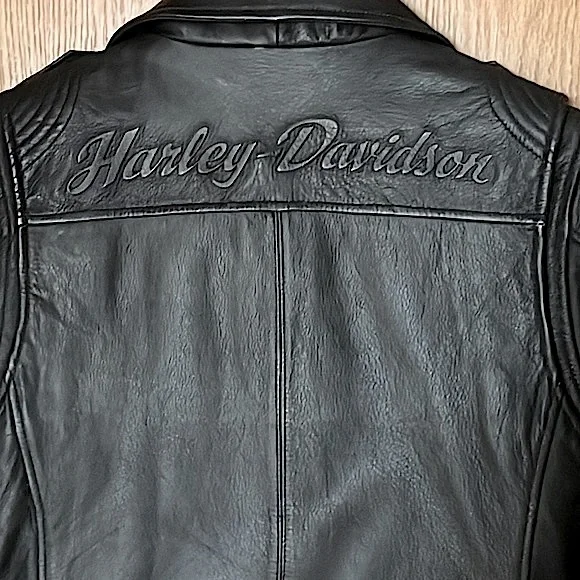 🏍💥Women’s Genuine Harley-Davidson Bezel Collar Black Leather Jacket🏍💥🏍 - Picture 4 of 17